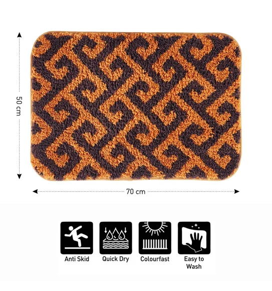 Urban Anti skid Quick Dry Bath Mat Mustard