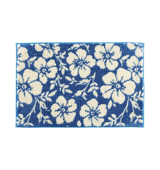 Ryan Quick Dry Polyester Bath Mat Blue Cream