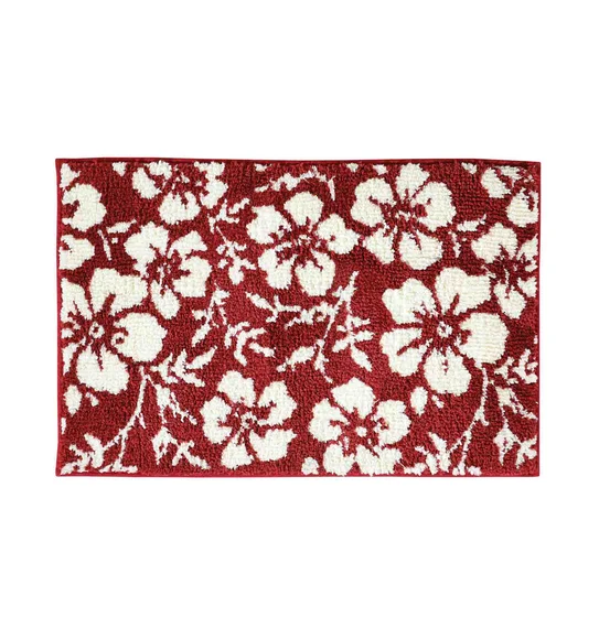 Ryan Quick Dry Polyester Bath Mat Red Cream