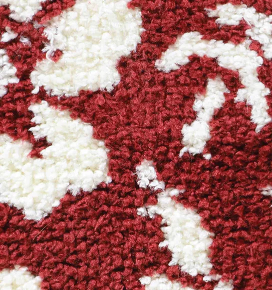 Ryan Quick Dry Polyester Bath Mat Red Cream