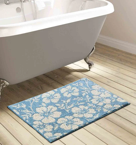 Ryan Quick Dry Polyester Bath Mat Baby Blue