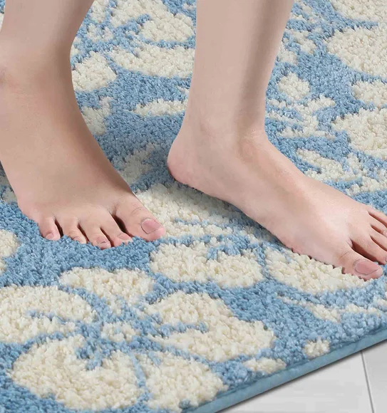 Ryan Quick Dry Polyester Bath Mat Baby Blue