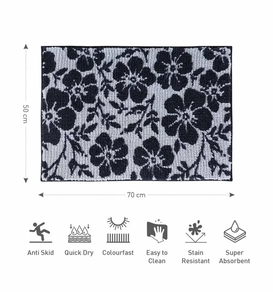 Ryan Quick Dry Polyester Bath Mat Grey