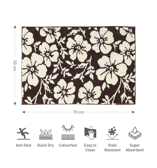Ryan Quick Dry Polyester Bath Mat D Chocolate