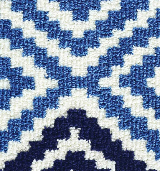 Ryan Quick Dry Polyester Bath Mat Cream and Blue