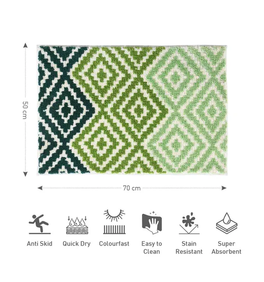 Ryan Quick Dry Polyester Bath Mat L.Green