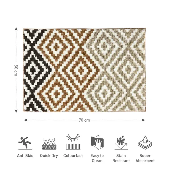 Ryan Quick Dry Polyester Bath Mat Camel