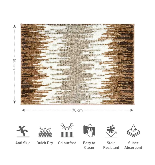 Ryan Quick Dry Polyester Bath Mat Beige