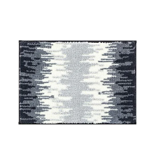 Ryan Quick Dry Polyester Bath Mat Grey and Cream