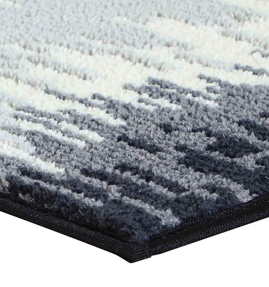 Ryan Quick Dry Polyester Bath Mat Grey and Cream