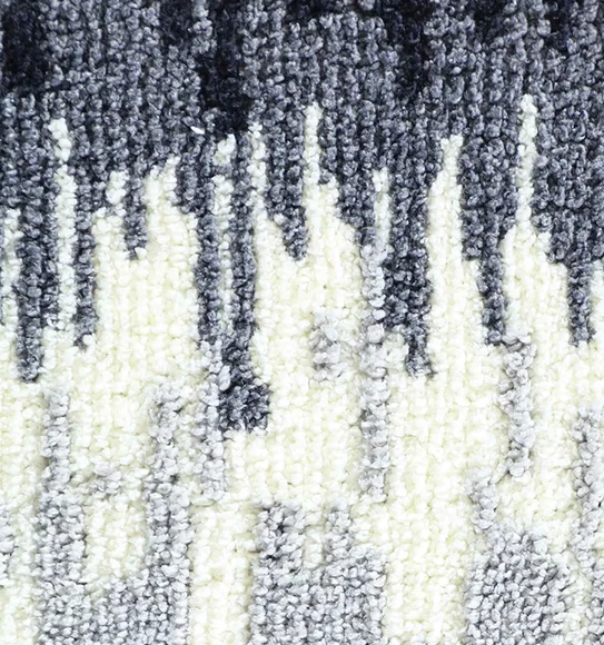 Ryan Quick Dry Polyester Bath Mat Grey and Cream