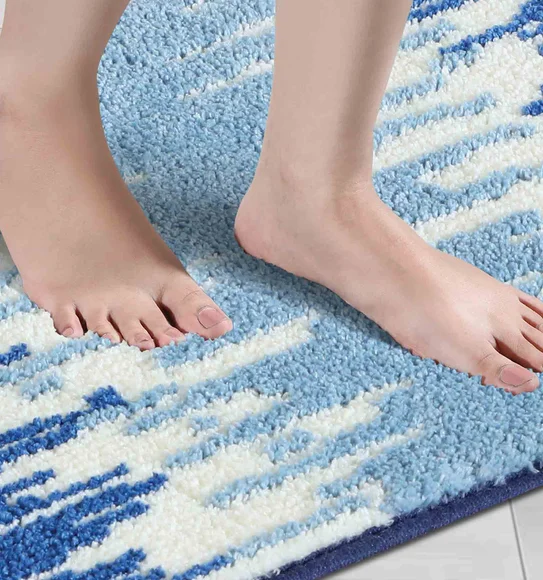 Ryan Quick Dry Polyester Bath Mat L.Blue