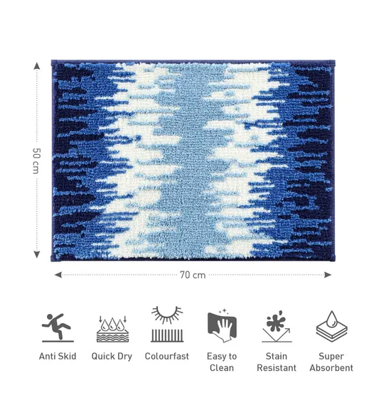 Ryan Quick Dry Polyester Bath Mat L.Blue