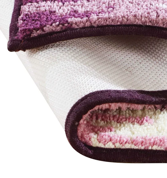 Ryan Quick Dry Polyester Bath Mat Mauve and Cream