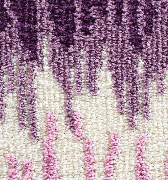 Ryan Quick Dry Polyester Bath Mat Mauve and Cream