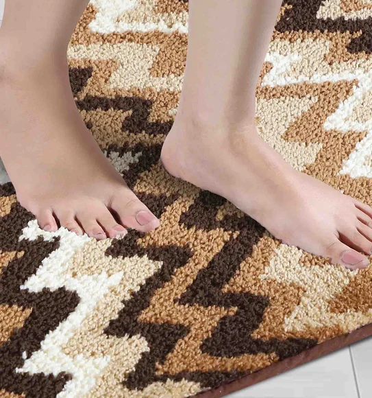 Ryan Quick Dry Polyester Bath Mat Brown