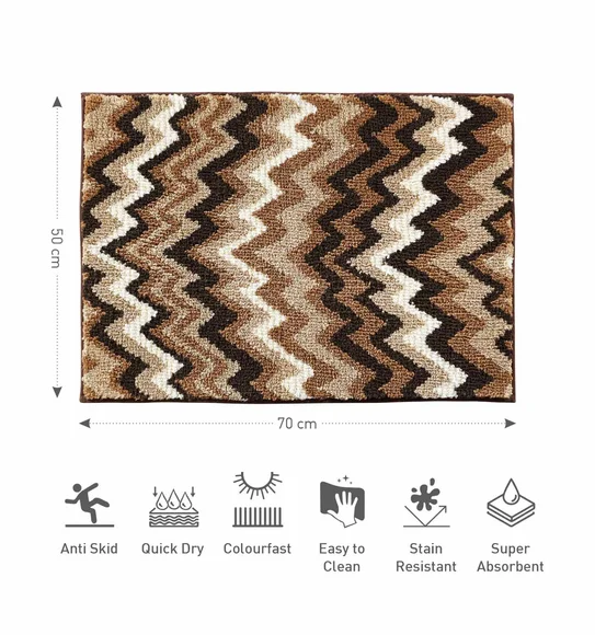 Ryan Quick Dry Polyester Bath Mat Brown