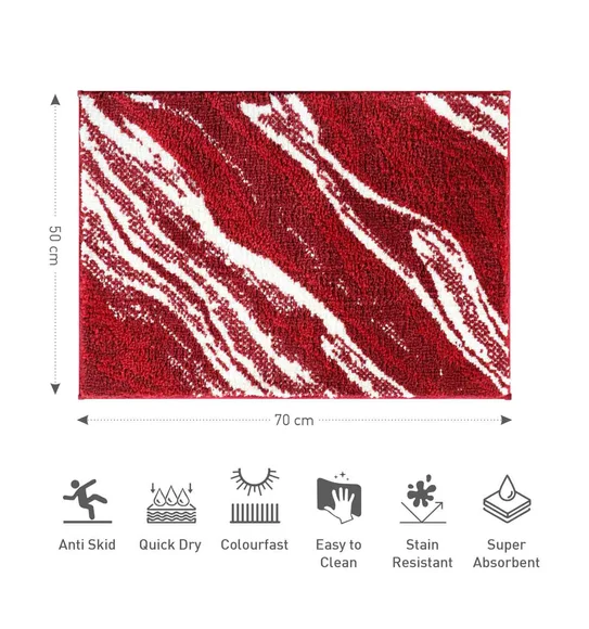 Ryan Quick Dry Polyester Bath Mat Red