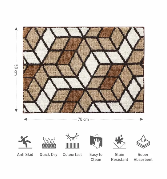 Ryan Quick Dry Polyester Bath Mat L.Beige