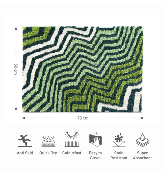 Ryan Quick Dry Polyester Bath Mat Green