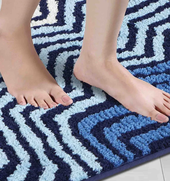 Ryan Quick Dry Polyester Bath Mat Light Blue