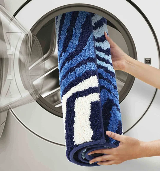 Ryan Quick Dry Polyester Bath Mat Light Blue