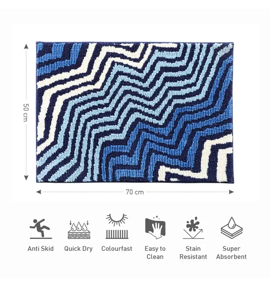 Ryan Quick Dry Polyester Bath Mat Light Blue