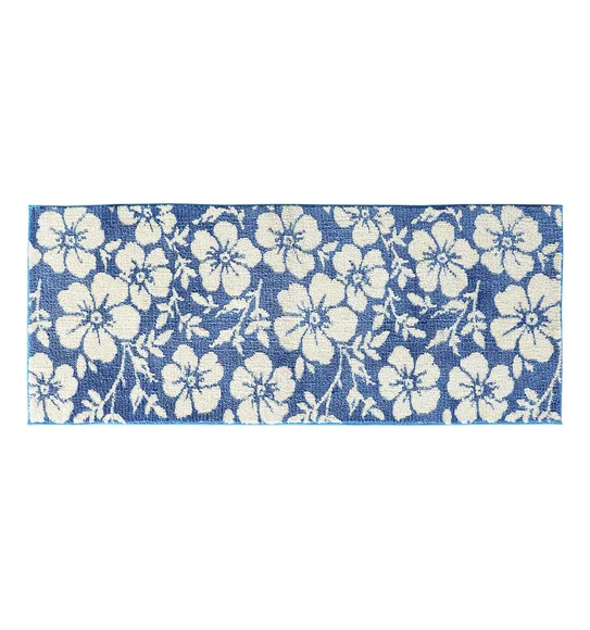 Ryan Quick Dry Polyester Bath Mat Blue Cream