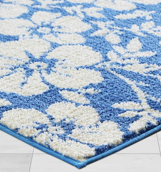 Ryan Quick Dry Polyester Bath Mat Blue Cream