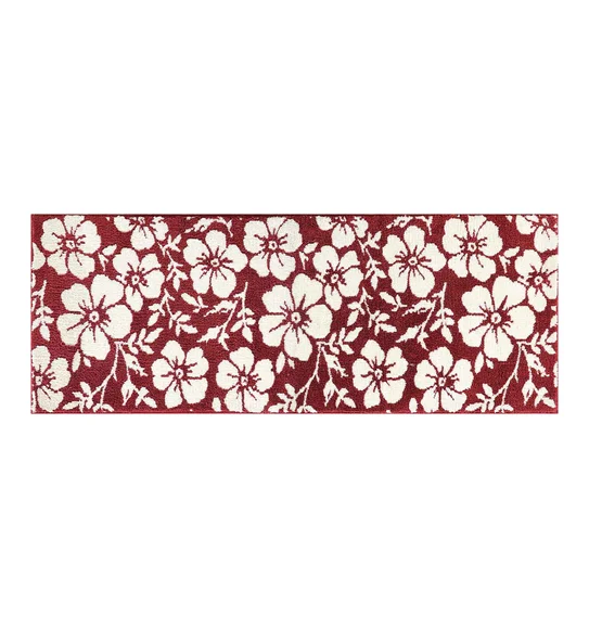 Ryan Quick Dry Polyester Bath Mat Red Cream