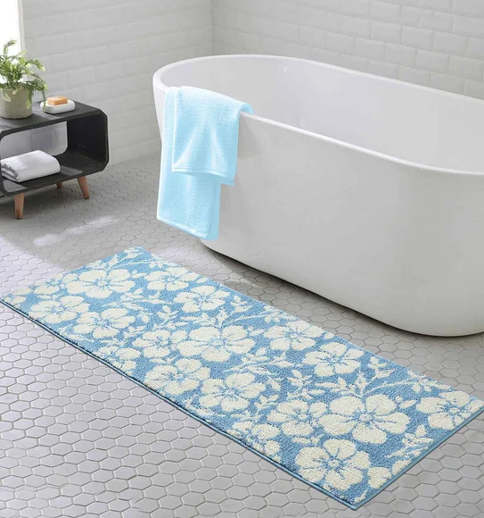 Ryan Quick Dry Polyester Bath Mat Baby Blue