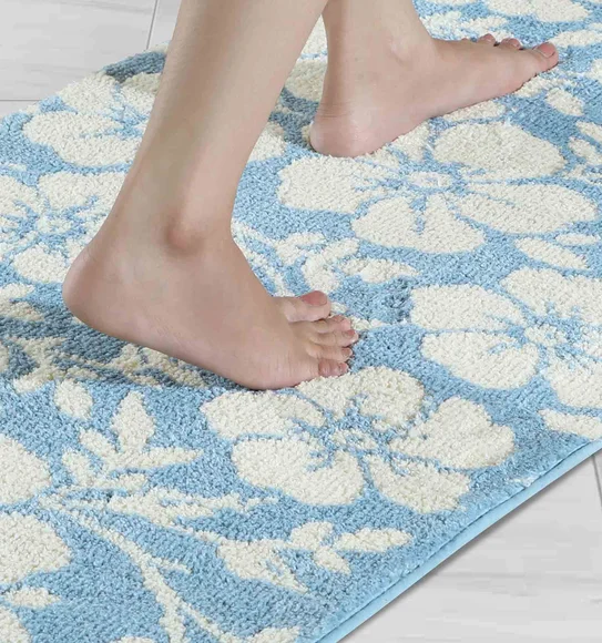 Ryan Quick Dry Polyester Bath Mat Baby Blue