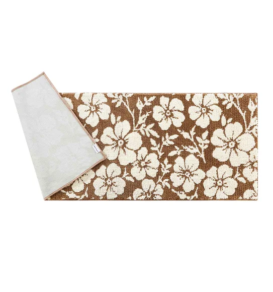 Ryan Quick Dry Polyester Bath Mat Camel and Cream