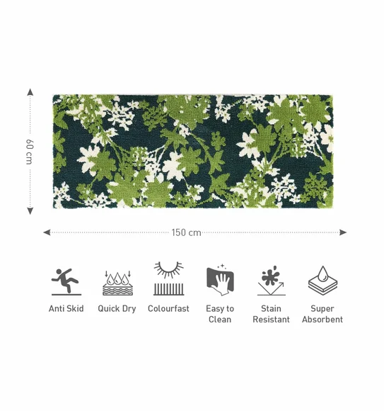 Ryan Quick Dry Polyester Bath Mat D.Green