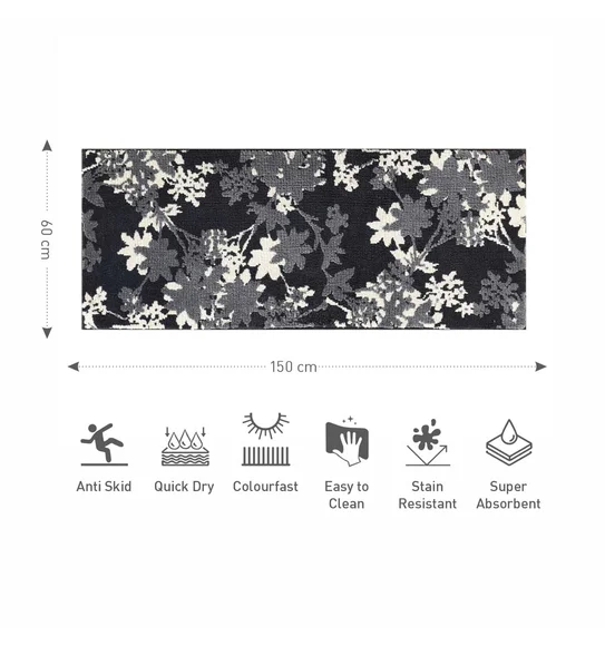 Ryan Quick Dry Polyester Bath Mat Black