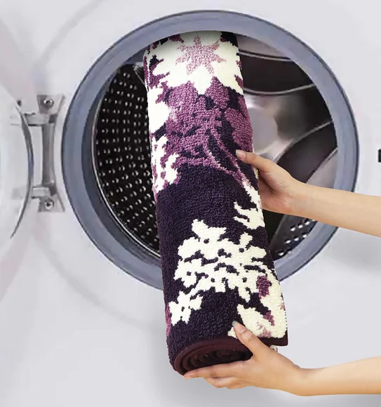 Ryan Quick Dry Polyester Bath Mat Mauve Cream