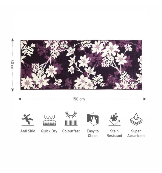 Ryan Quick Dry Polyester Bath Mat Mauve Cream