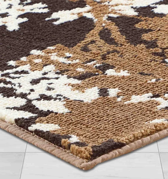 Ryan Quick Dry Polyester Bath Mat Brown Cream