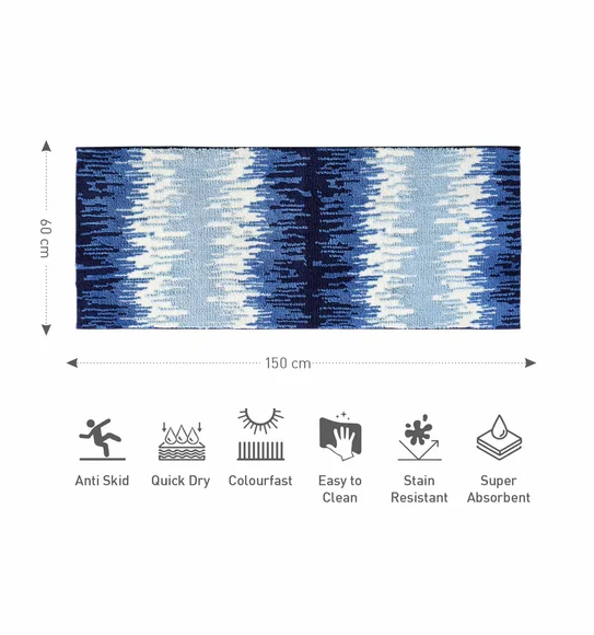 Ryan Quick Dry Polyester Bath Mat L.Blue