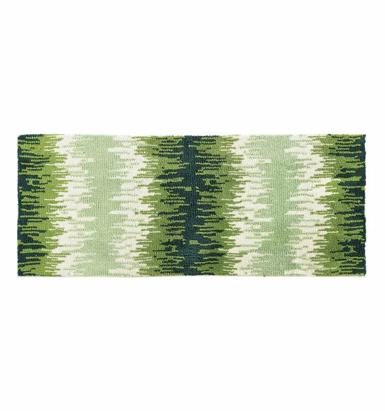Ryan Quick Dry Polyester Bath Mat Green and Cream
