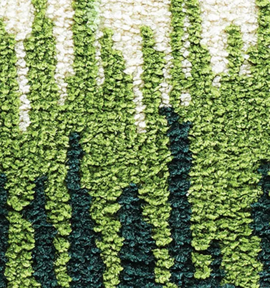 Ryan Quick Dry Polyester Bath Mat Green and Cream