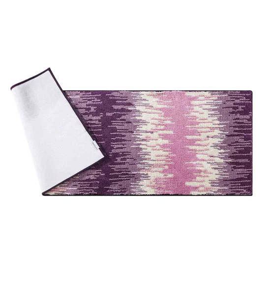 Ryan Quick Dry Polyester Bath Mat Mauve and Cream