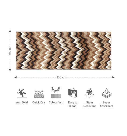 Ryan Quick Dry Polyester Bath Mat Brown