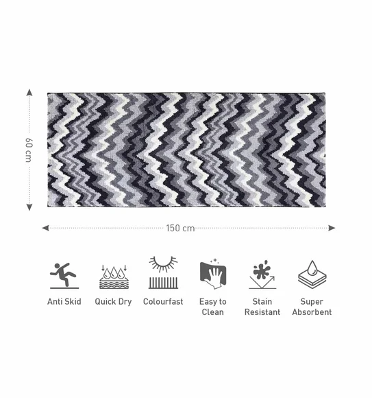 Ryan Quick Dry Polyester Bath Mat L.Grey and D.Grey