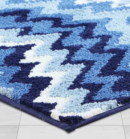Ryan Quick Dry Polyester Bath Mat L.Blue and D.Blue