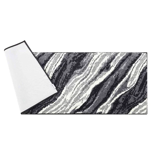 Ryan Quick Dry Polyester Bath Mat L.Grey and Cream