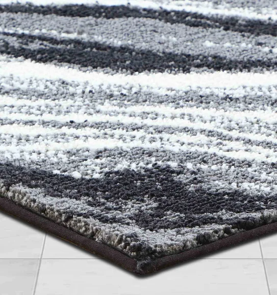 Ryan Quick Dry Polyester Bath Mat L.Grey and Cream