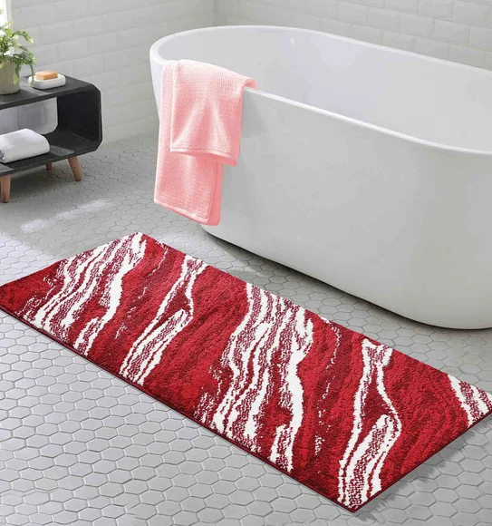 Ryan Quick Dry Polyester Bath Mat Red