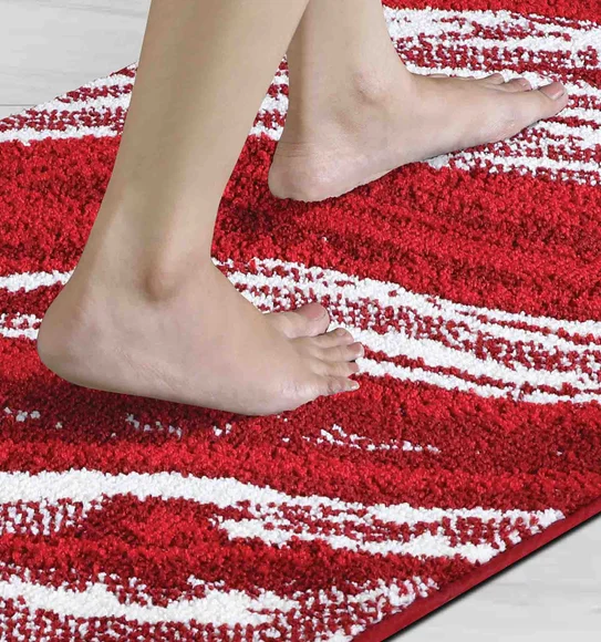 Ryan Quick Dry Polyester Bath Mat Red