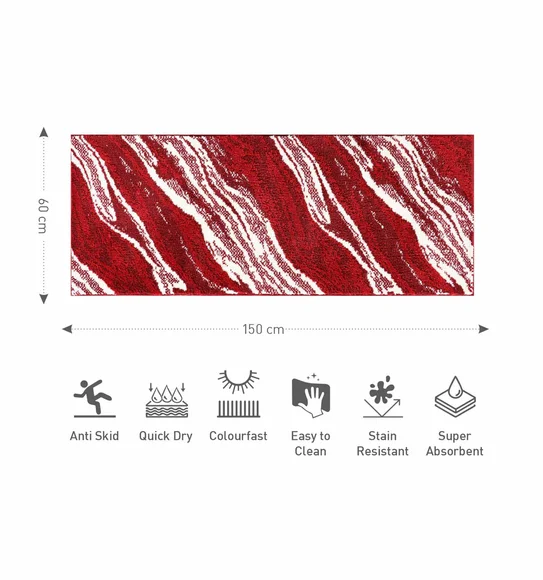 Ryan Quick Dry Polyester Bath Mat Red
